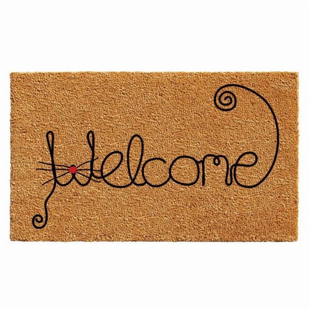 Calloway Mills 102522436 24 x 36 in. Kitty Curlicue Doormat, Natural & Black