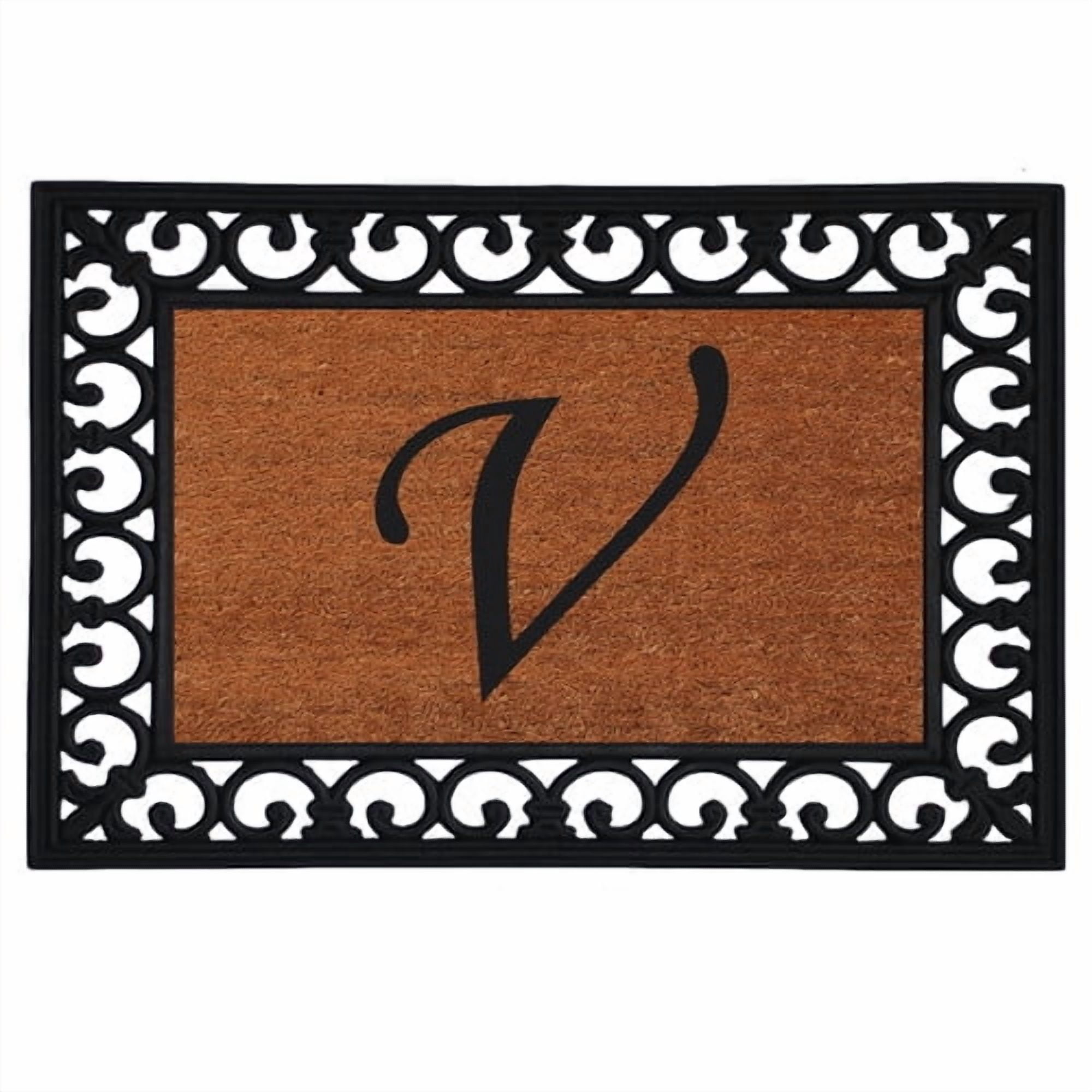 Calloway Mills Monogram Insert Outdoor Doormat 19" x 25" (LETTER V)