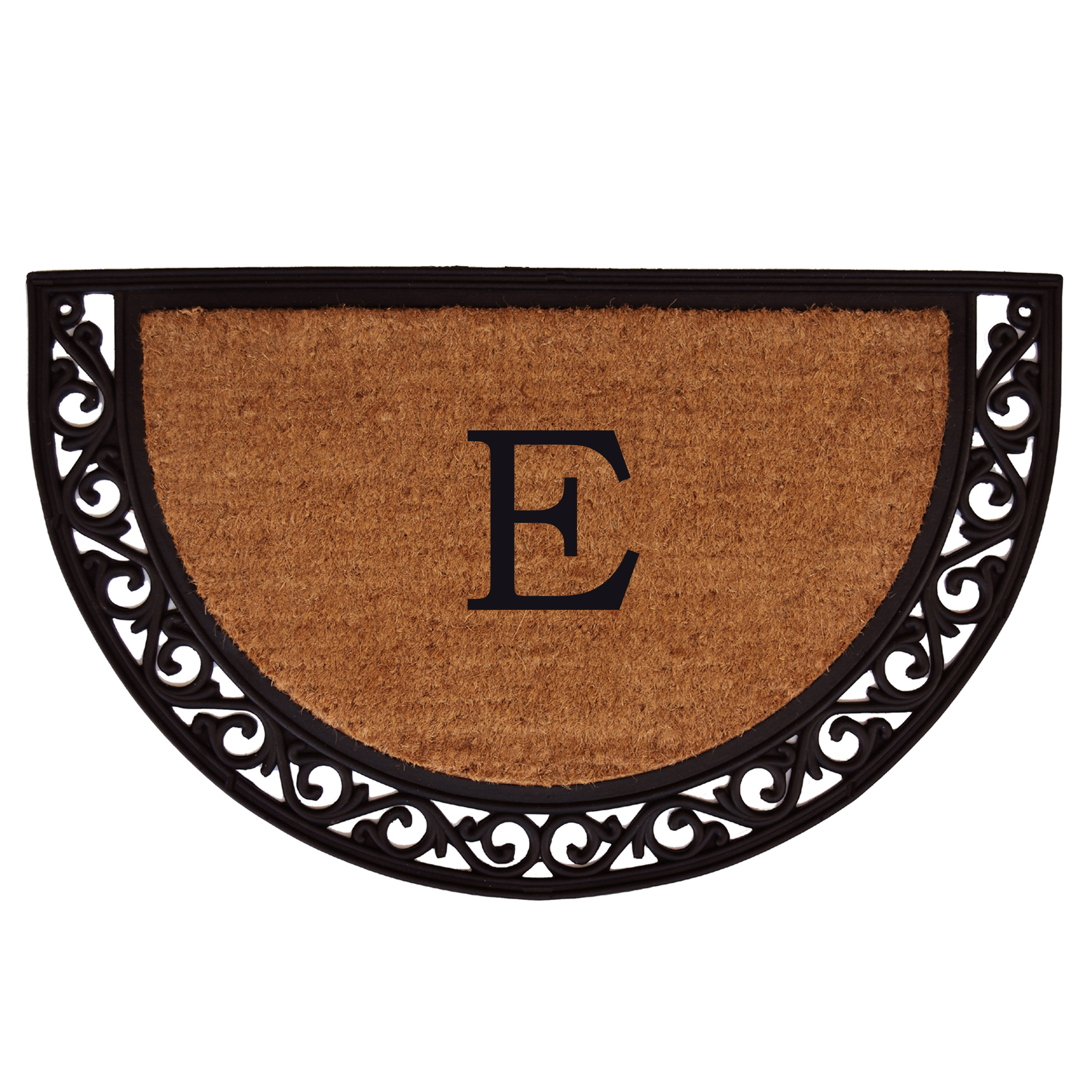Calloway Mills Ornate Scroll Monogram Outdoor Doormat 18" x 30" (Letter E)