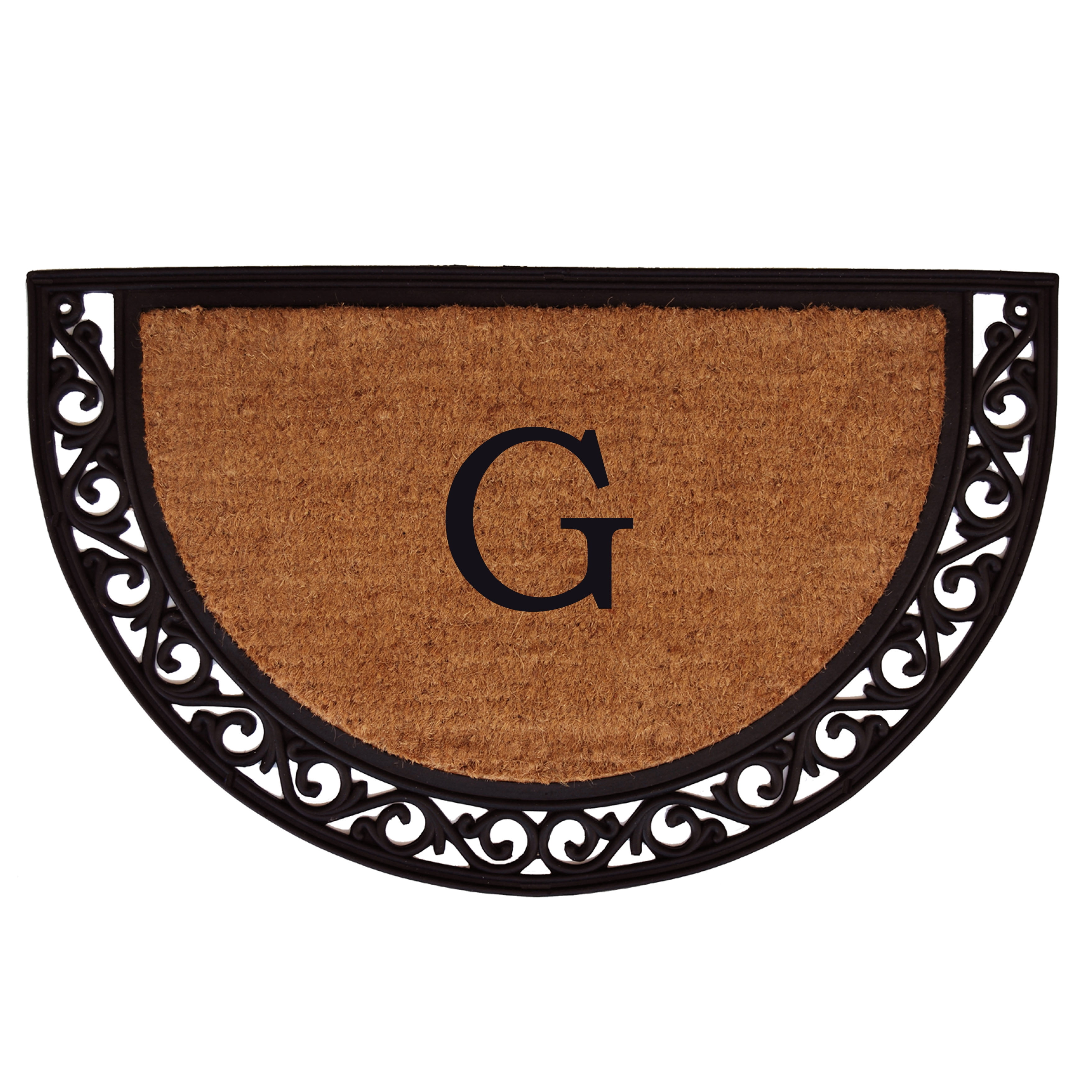 Calloway Mills Ornate Scroll Monogram Outdoor Doormat 18" x 30" (Letter G)