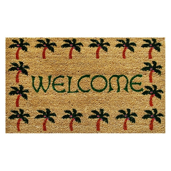 Calloway Mills Palm Tree Border Welcome Outdoor Doormat