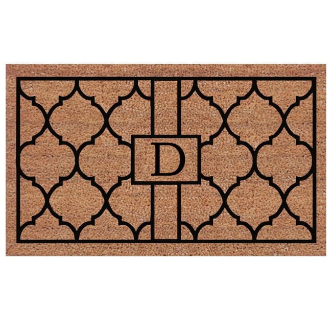 Calloway Mills Pantera Monogram Outdoor Doormat, Extra-thick 18" x 30" (Letter D)