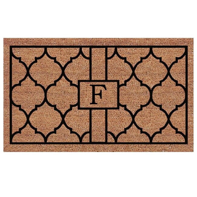 Calloway Mills Pantera Monogram Outdoor Doormat, Extra-thick 18" x 30" (Letter F)