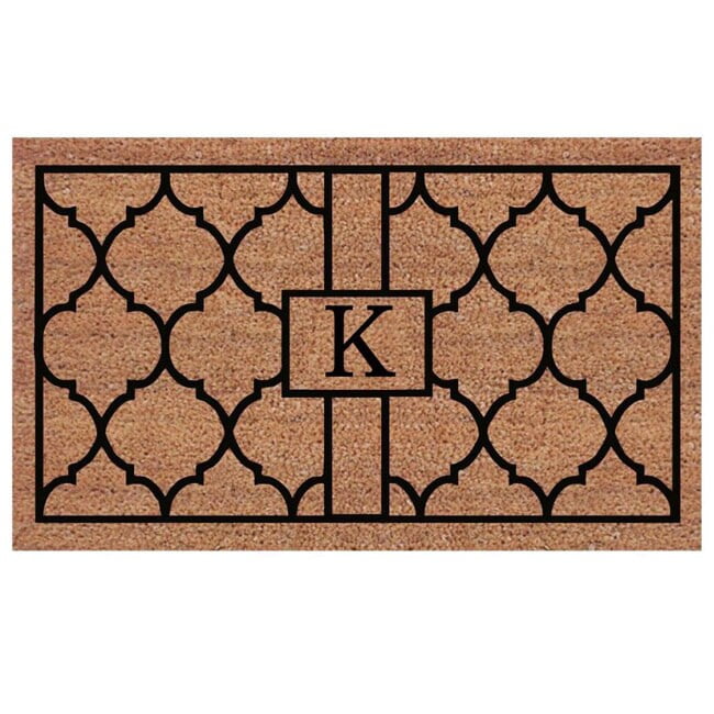 Calloway Mills Pantera Monogram Outdoor Doormat, Extra-thick 18" x 30" (Letter K)