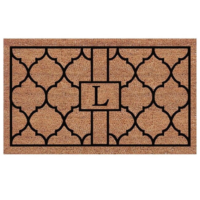 Calloway Mills Pantera Monogram Outdoor Doormat, Extra-thick 18" x 30" (Letter L)