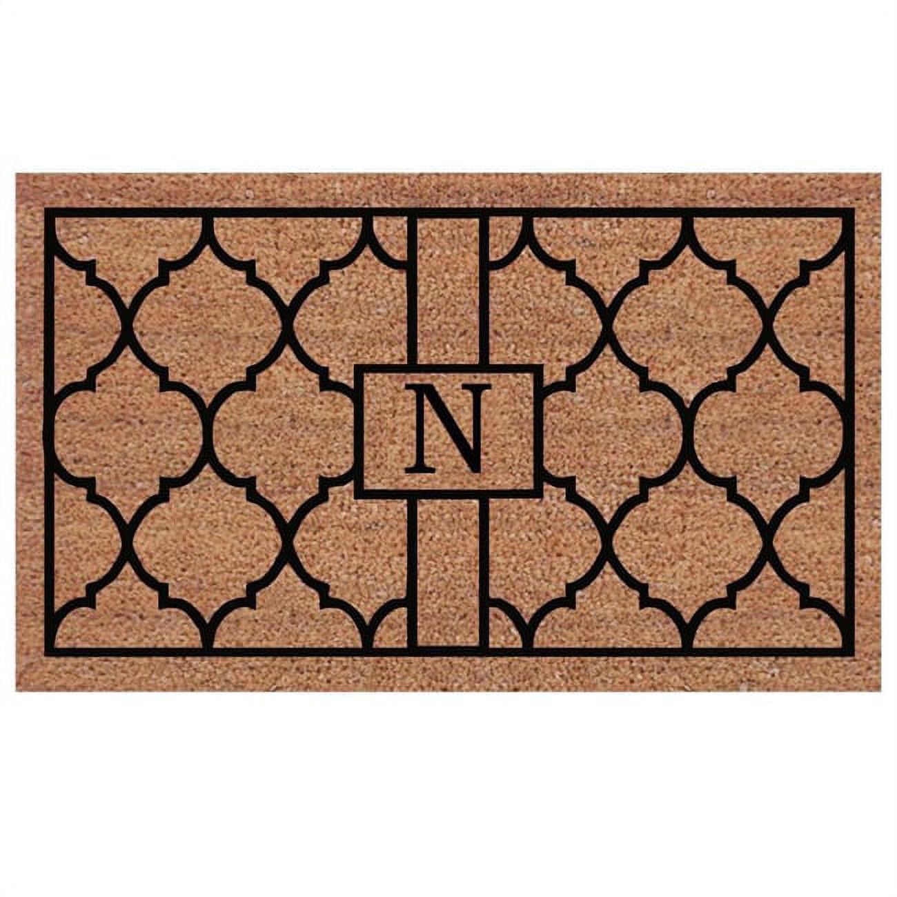 Calloway Mills Pantera Monogram Outdoor Doormat, Extra-thick 18" x 30" (Letter N)