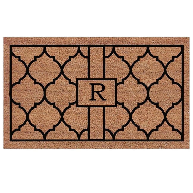 Calloway Mills Pantera Monogram Outdoor Doormat, Extra-thick 18" x 30" (Letter R)