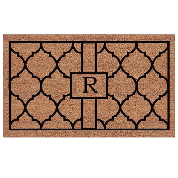 Calloway Mills Pantera Monogram Outdoor Doormat, Extra-thick 18" x 30" (Letter R)
