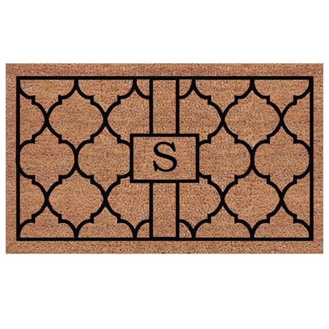 Calloway Mills Pantera Monogram Outdoor Doormat, Extra-thick 18" x 30" (Letter S)