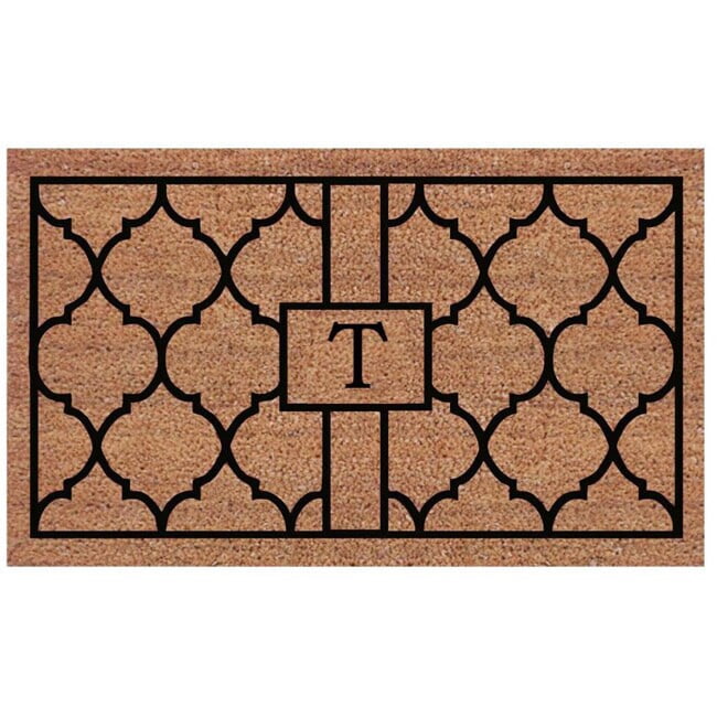 Calloway Mills Pantera Monogram Outdoor Doormat, Extra-thick 18" x 30" (Letter T)