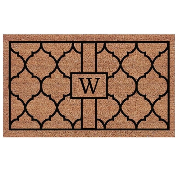 Calloway Mills Pantera Monogram Outdoor Doormat, Extra-thick 18" x 30" (Letter W)