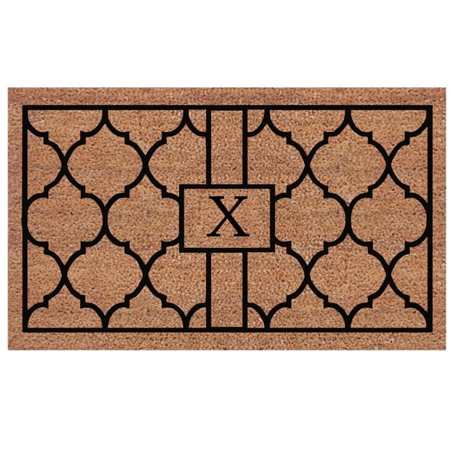 Calloway Mills Pantera Monogram Outdoor Doormat, Extra-thick 18" x 30" (Letter X)