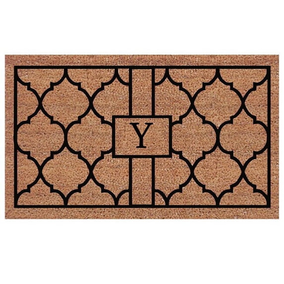 Calloway Mills Pantera Monogram Outdoor Doormat, Extra-thick 18" x 30" (Letter Y)