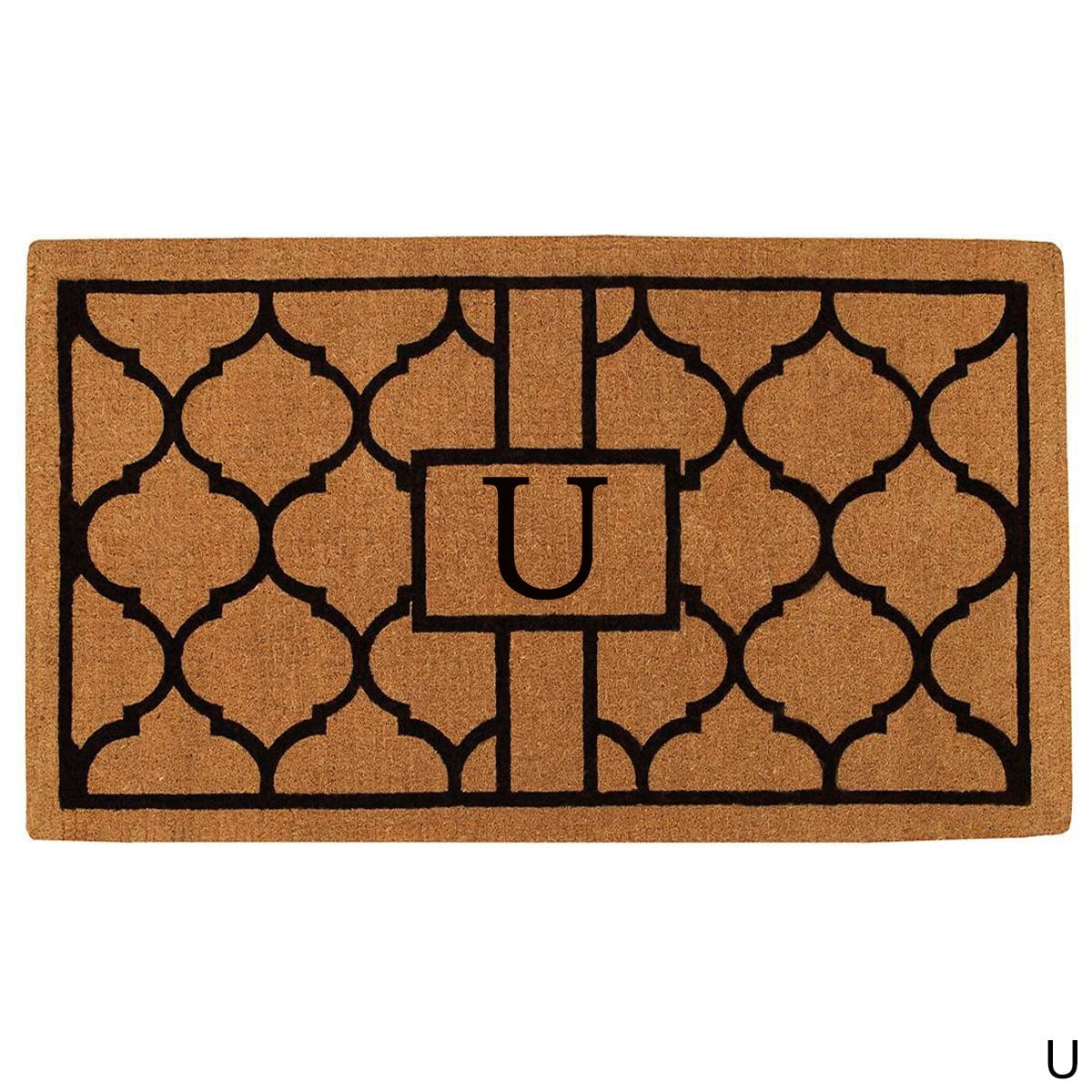 Calloway Mills Pantera Monogram Outdoor Doormat, Extra-thick 3' x 6' (Letter U)