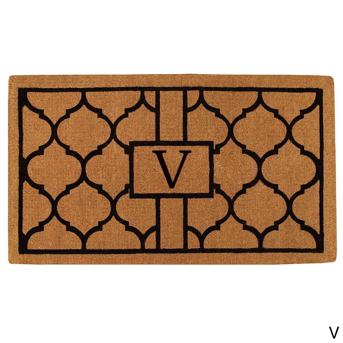 Calloway Mills Pantera Monogram Outdoor Doormat, Extra-thick 3' x 6' (Letter V)