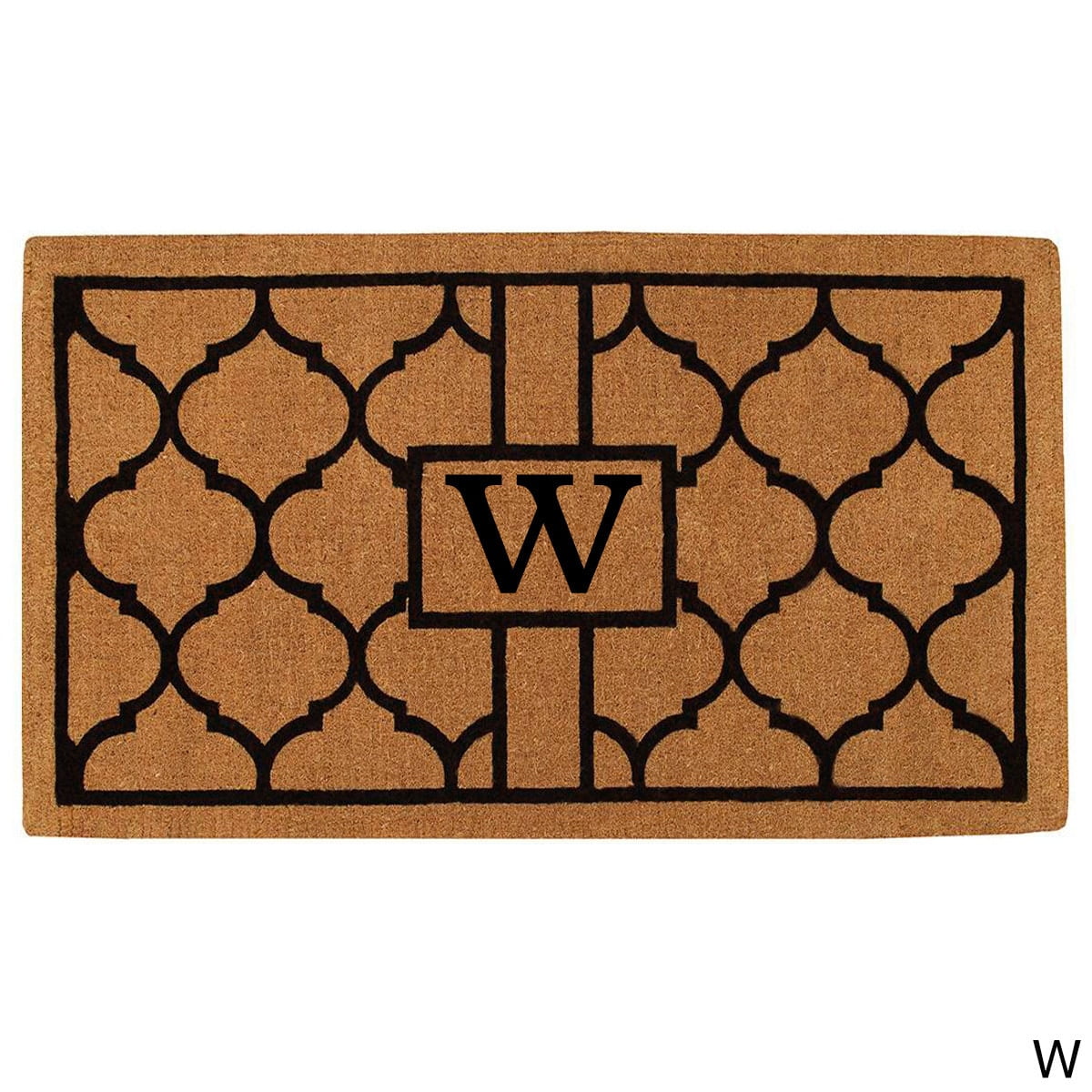 Calloway Mills Pantera Monogram Outdoor Doormat, Extra-thick 3' x 6' (Letter W)