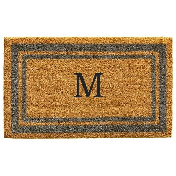 Calloway Mills Periwinkle Border 18" x 30" Monogram Outdoor Doormat (Letter M)
