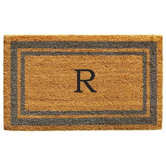 Calloway Mills Periwinkle Border 18" x 30" Monogram Outdoor Doormat (Letter R)