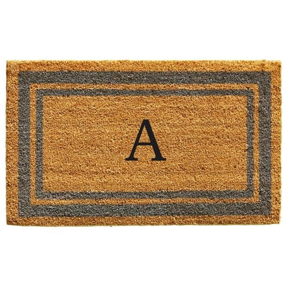 Calloway Mills Periwinkle Border 24" x 36" Monogram Outdoor Doormat (Letter A)