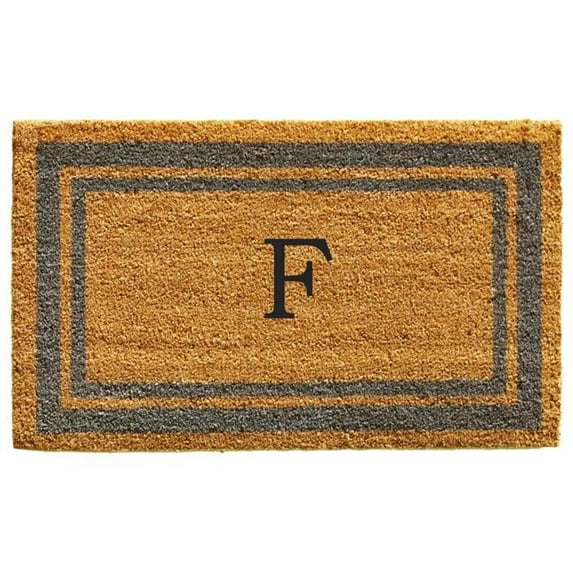 Calloway Mills Periwinkle Border 24" x 36" Monogram Outdoor Doormat (Letter F)