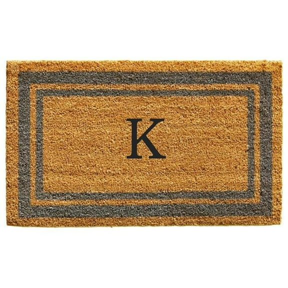 Calloway Mills Periwinkle Border 24" x 36" Monogram Outdoor Doormat (Letter L)