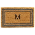 thumbnail image 1 of Calloway Mills Periwinkle Border 24" x 36" Monogram Outdoor Doormat (Letter M), 1 of 1