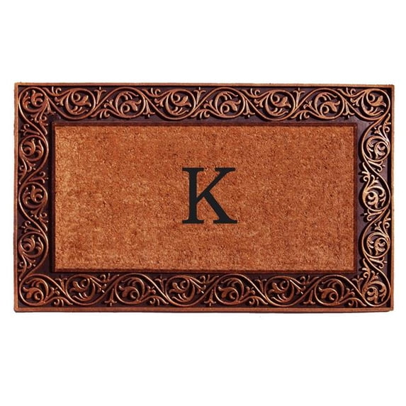 Calloway Mills Prestige Bronze Monogram Outdoor Doormat 18" x 30" (Letter K)