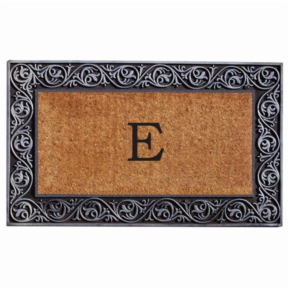 Calloway Mills Prestige Silver Monogram Outdoor Doormat 18" x 30" (Letter E)