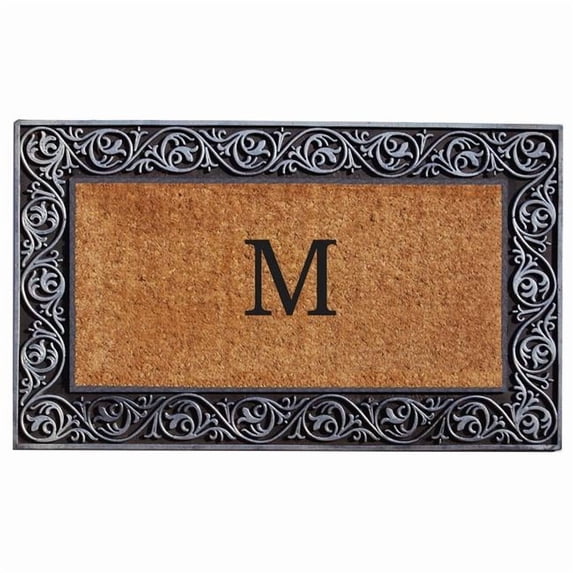 Calloway Mills Prestige Silver Monogram Outdoor Doormat 18" x 30" (Letter M)