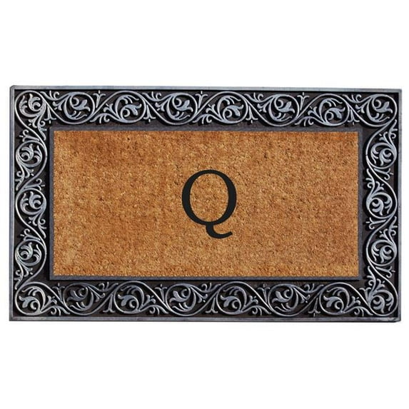 Calloway Mills Prestige Silver Monogram Outdoor Doormat 18" x 30" (Letter Q)