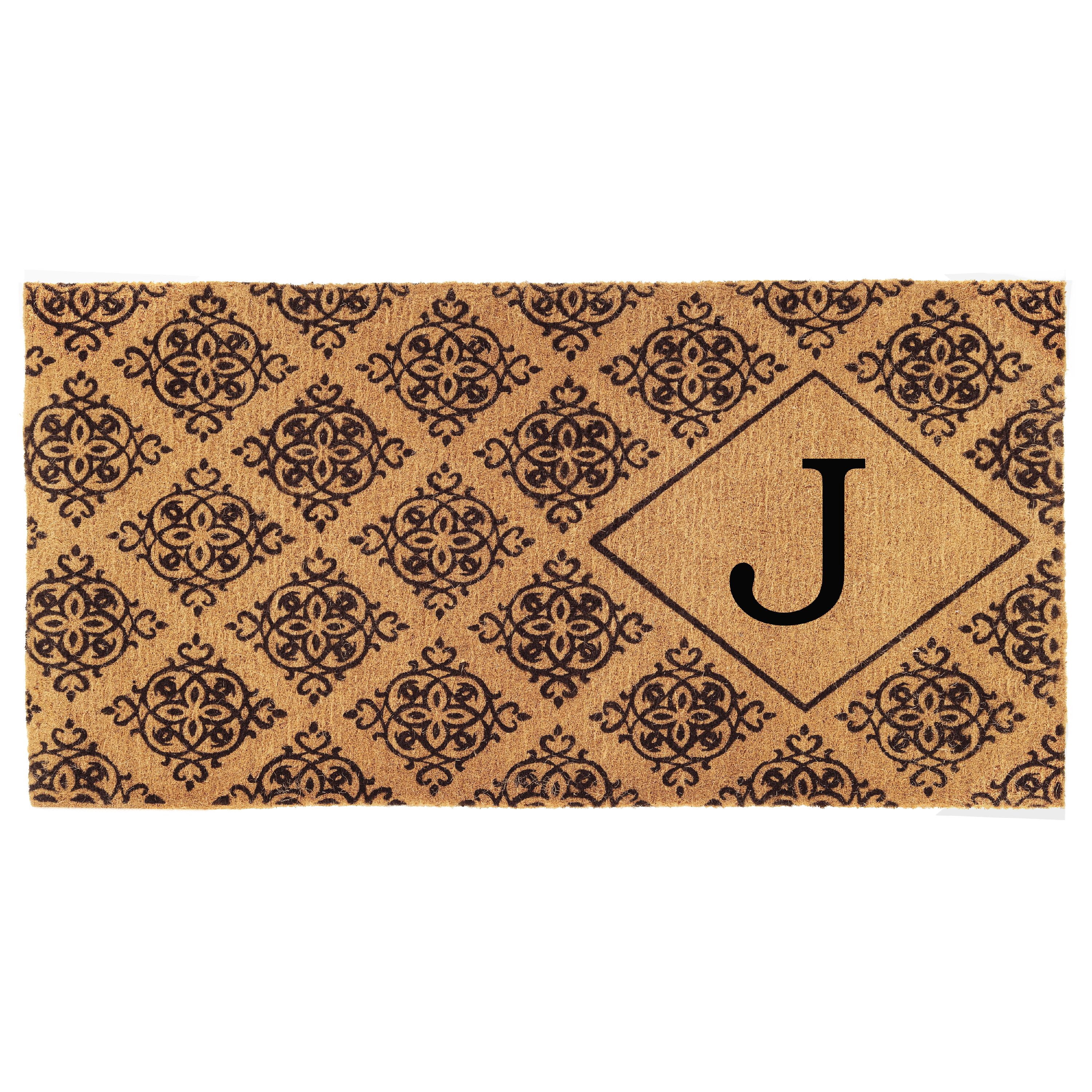 Calloway Mills Regency Monogram Outdoor Doormat 3' x 6' x 1.5" (Letter J)