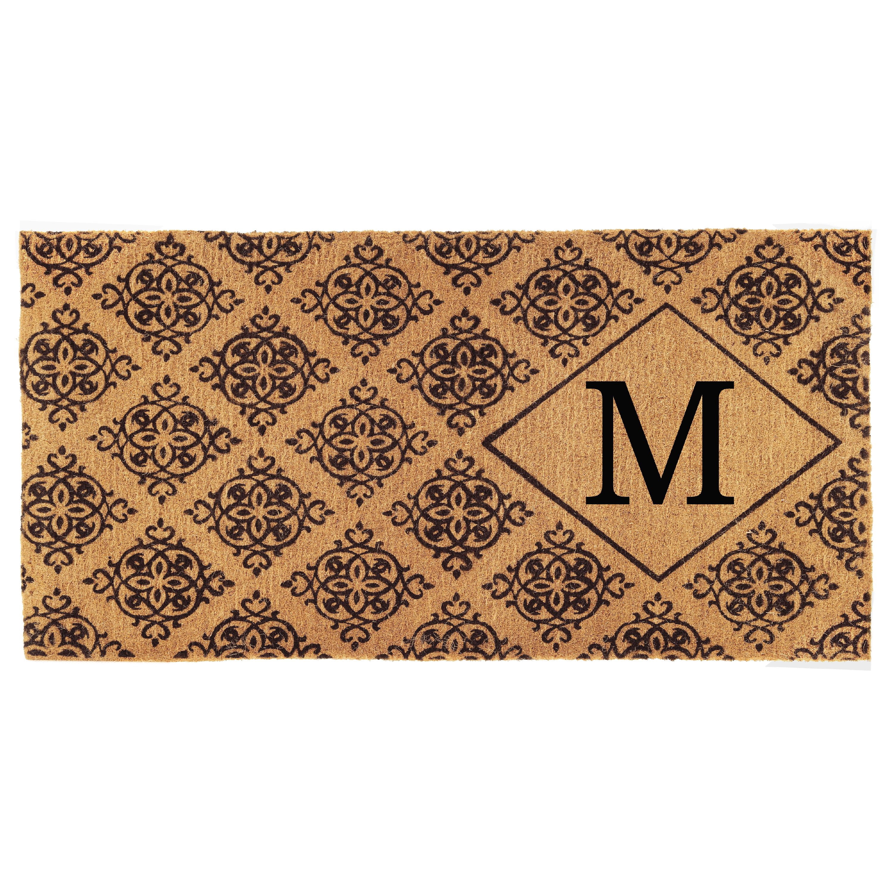 Calloway Mills Regency Monogram Outdoor Doormat 3' x 6' x 1.5" (Letter M)