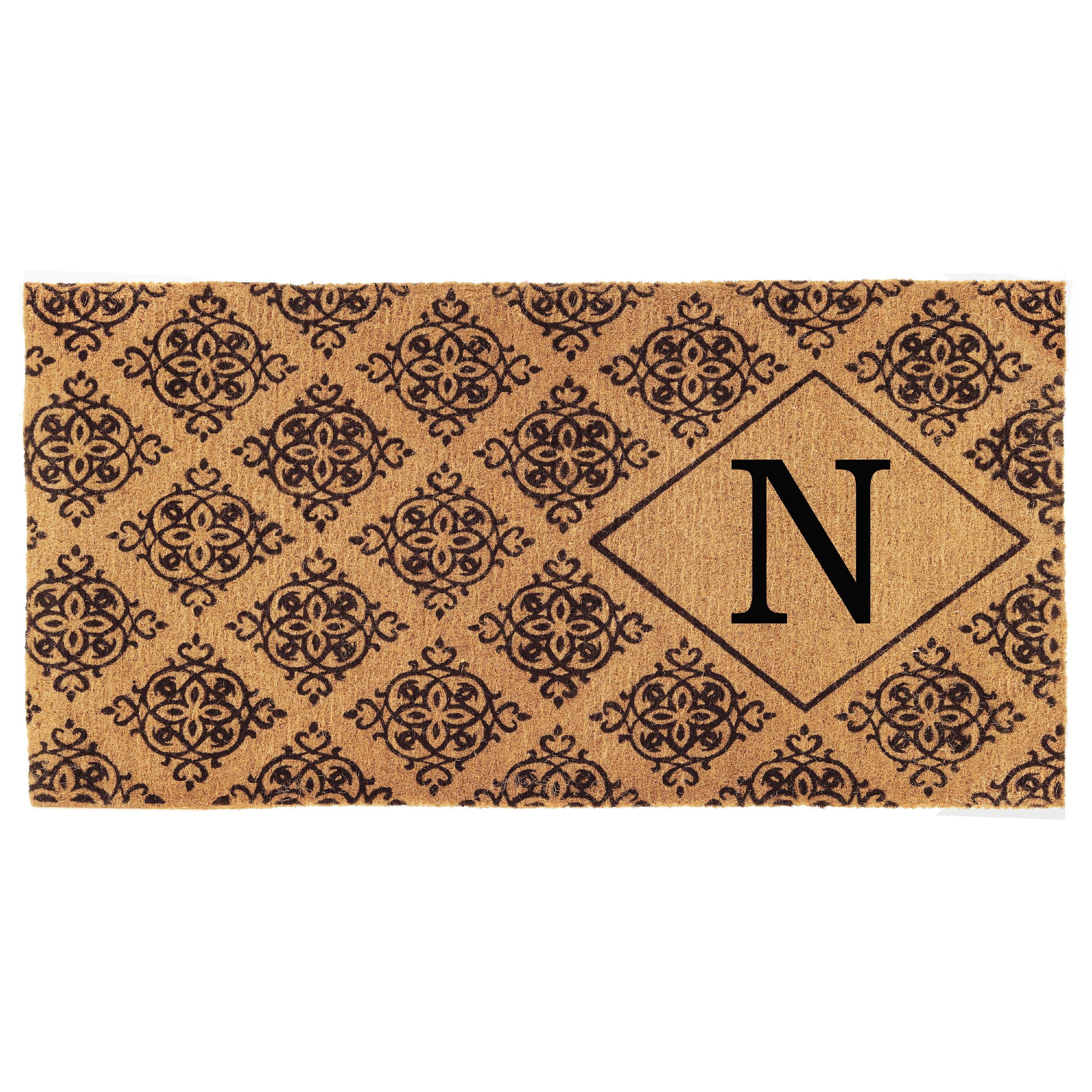 Calloway Mills Regency Monogram Outdoor Doormat 3' x 6' x 1.5" (Letter N)