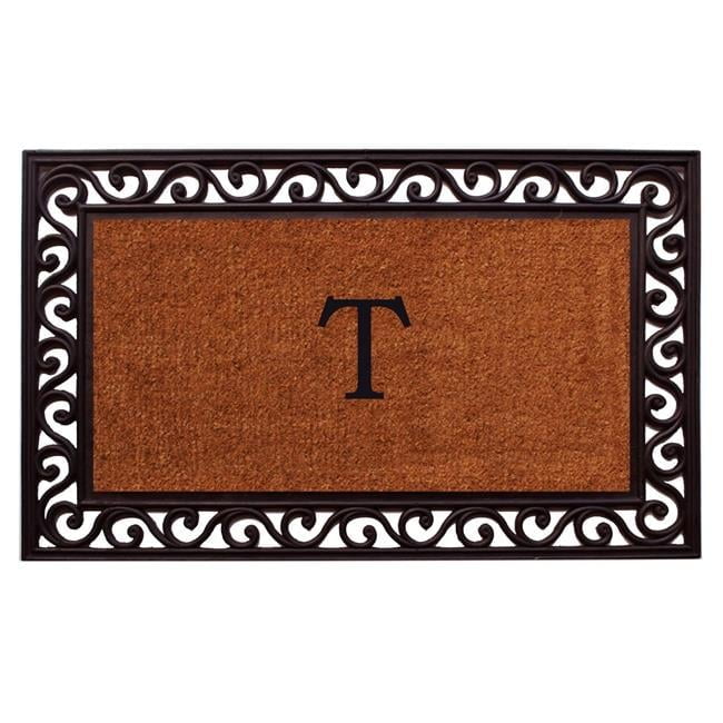 Calloway Mills Rembrandt Monogram Outdoor Doormat 18" x 30" (Letter T)
