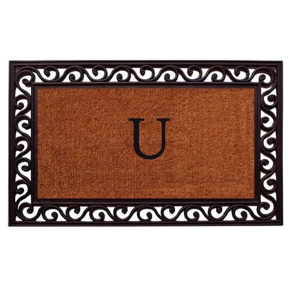 Calloway Mills Rembrandt Monogram Outdoor Doormat 22" x 36" (Letter U)