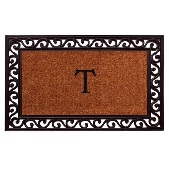 Calloway Mills Rembrandt Monogram Outdoor Doormat 30" x 48" (Letter T)