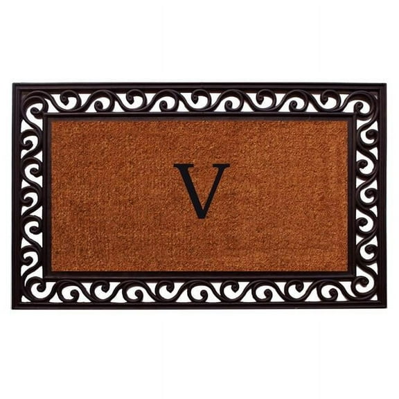 Calloway Mills Rembrandt Monogram Outdoor Doormat 30" x 48" (Letter V)