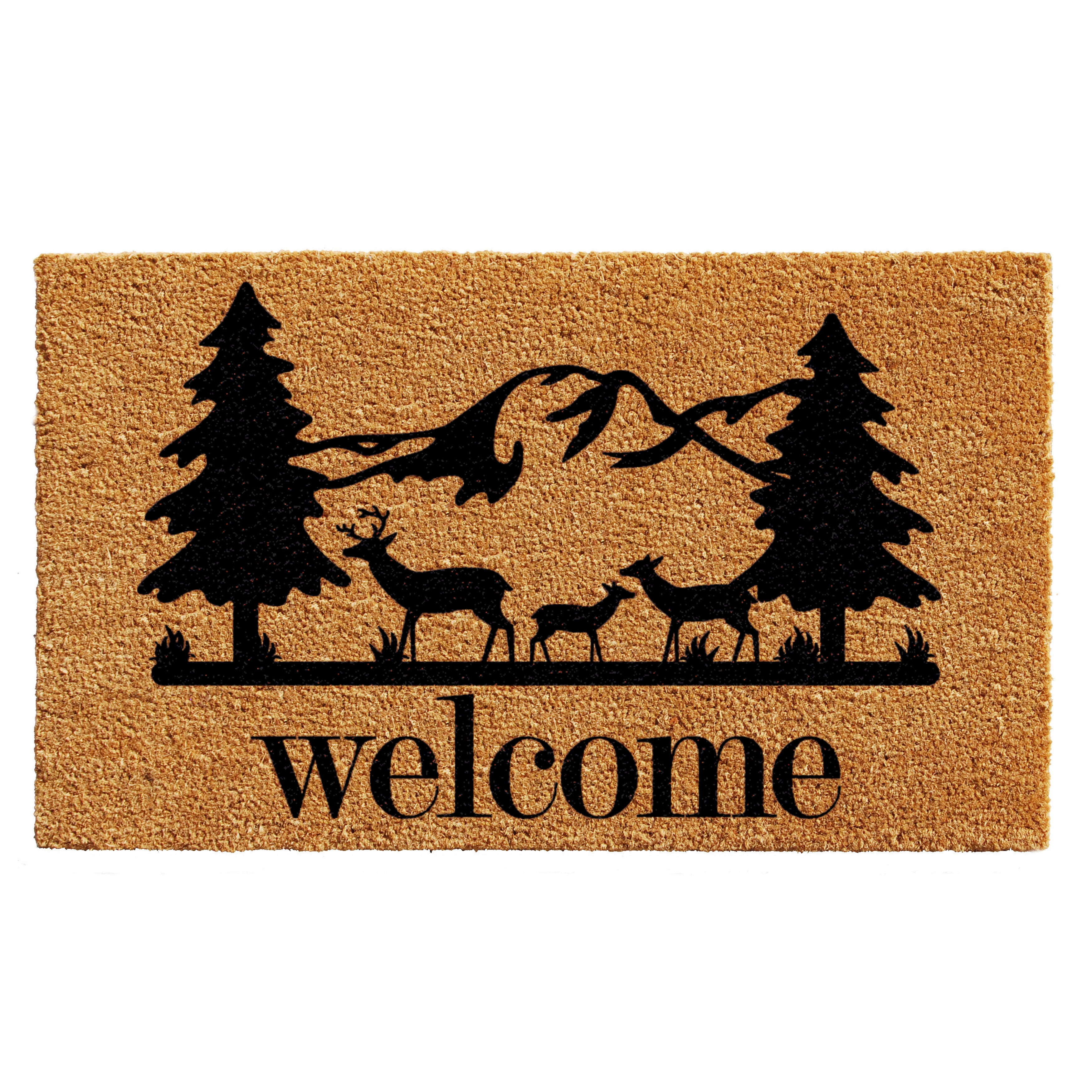 Rocky Mountain Natural Coir Rectangular Welcome Doormat