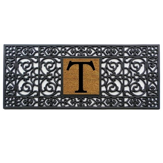 Calloway Mills Rubber Monogram Outdoor Doormat 17" x 41" (Letter T)