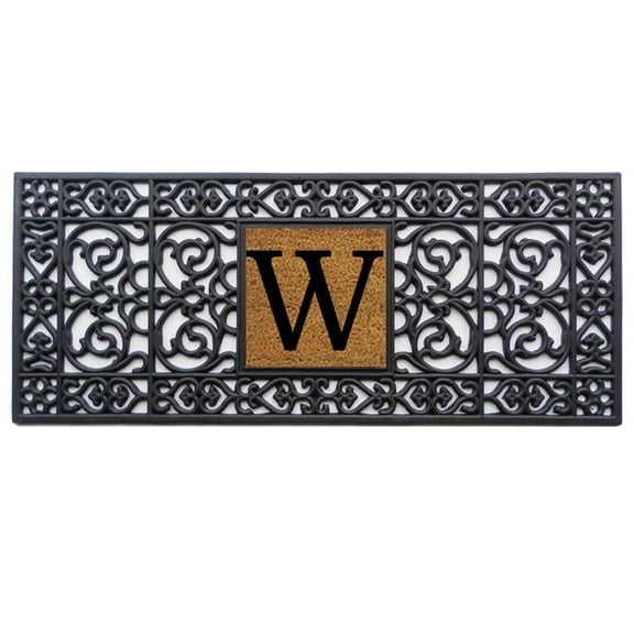 Calloway Mills Rubber Monogram Outdoor Doormat 17" x 41" (Letter W)