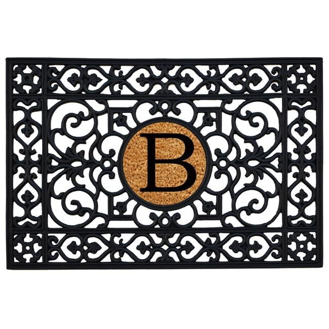 Elegant Monogram 24"x36" Personalized Rubber Outdoor Doormat