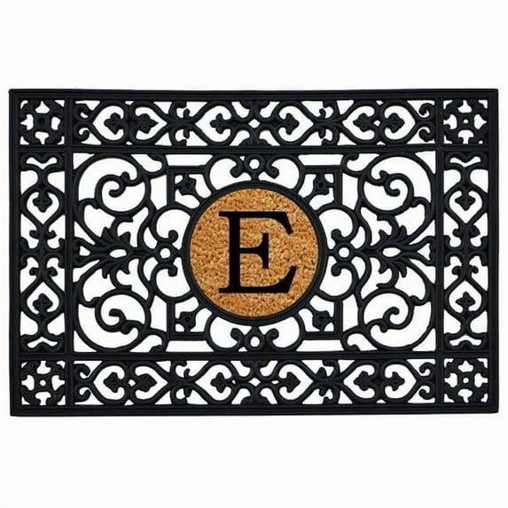 Calloway Mills Rubber Monogram Outdoor Doormat 2' x 3' (Letter E)