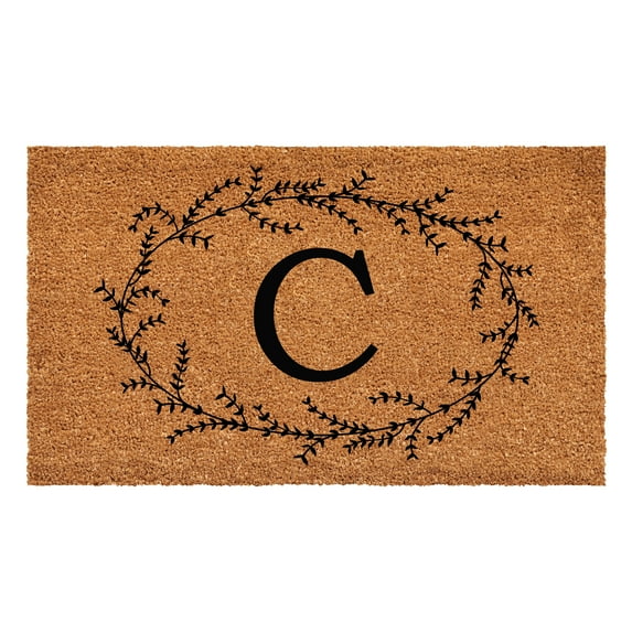 Calloway Mills Rustic Leaf Vine Monogrammed Doormat, 24" x 48" (Letter C)