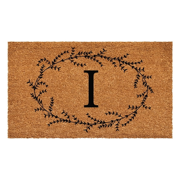 Calloway Mills Rustic Leaf Vine Monogrammed Doormat, 24" x 48" (Letter I)