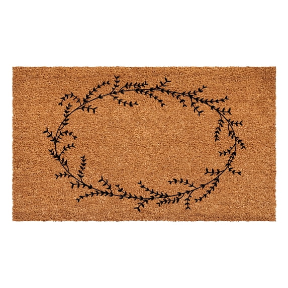 Calloway Mills Rustic Leaf Vine Monogrammed Doormat, 24" x 48" (Letter NP)