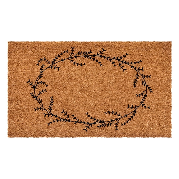 Calloway Mills Rustic Leaf Vine Monogrammed Doormat, 24" x 48" (Letter NP)