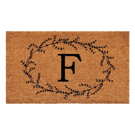 Calloway Mills Rustic Leaf Vine Monogrammed Doormat, 30" x 48" (Letter F)