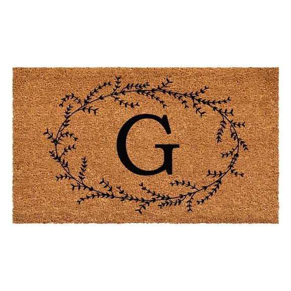 Calloway Mills Rustic Leaf Vine Monogrammed Doormat, 30" x 48" (Letter G)