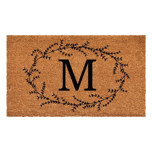 Calloway Mills Rustic Leaf Vine Monogrammed Doormat, 30" x 48" (Letter M)