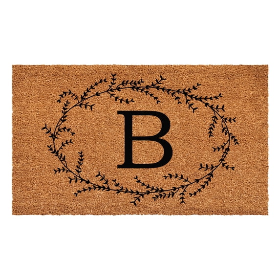 Calloway Mills Rustic Leaf Vine Monogrammed Doormat, 36" x 72" (Letter B)